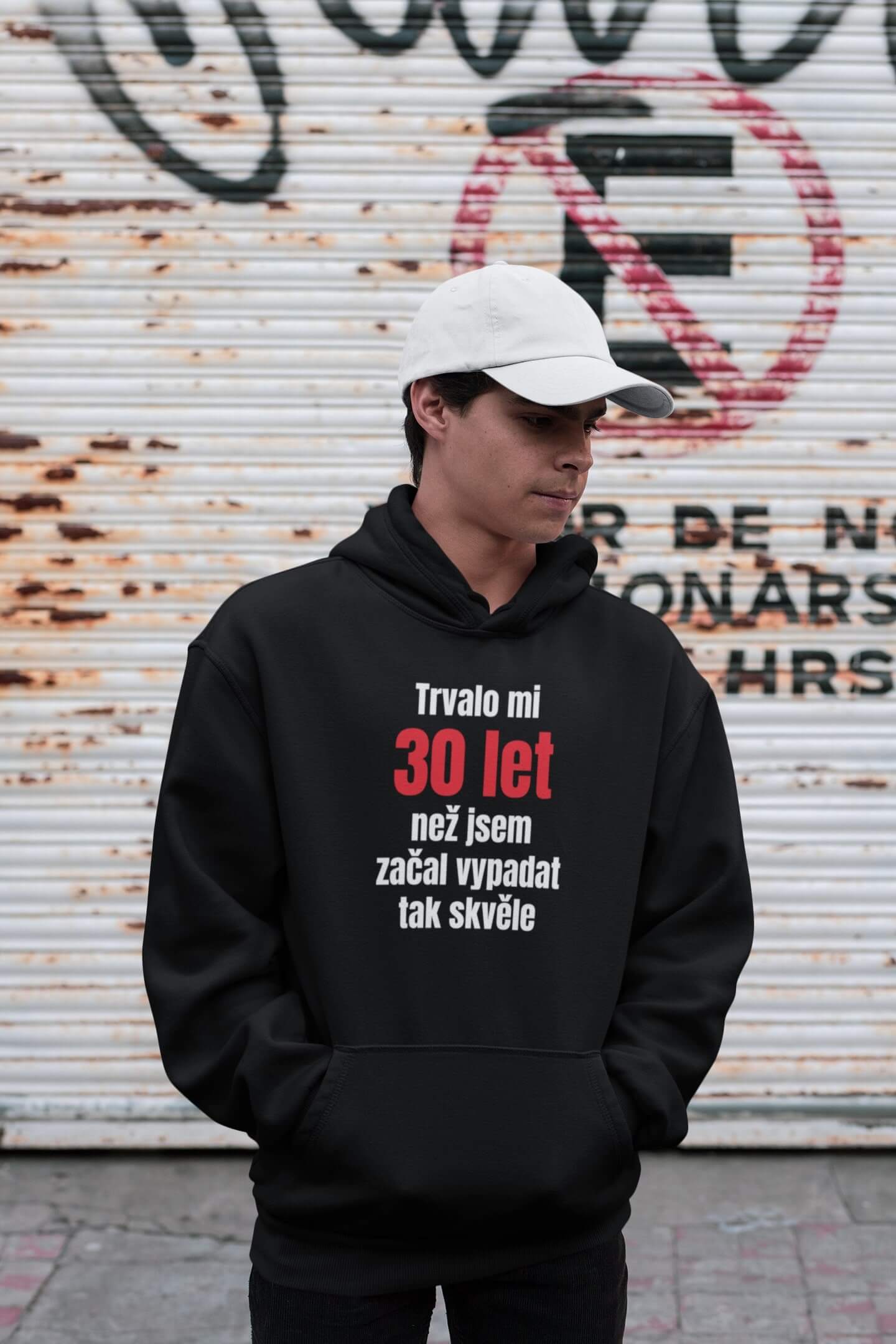 Pánská mikina Trvalo mi 30 let Barva: Černá, Velikost: 2XL