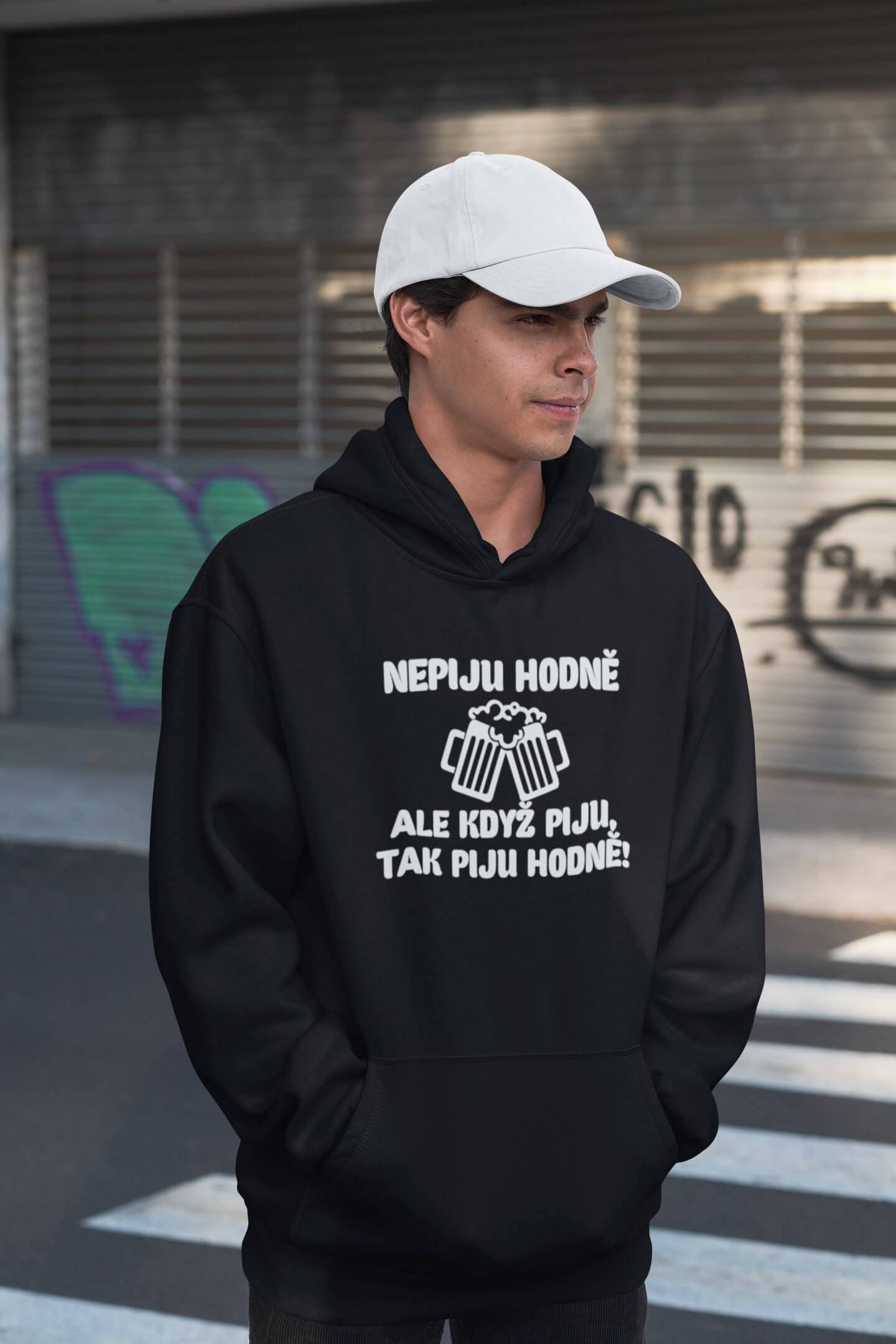 Pánská mikina Nepiju hodně Barva: Černá, Velikost: 3XL