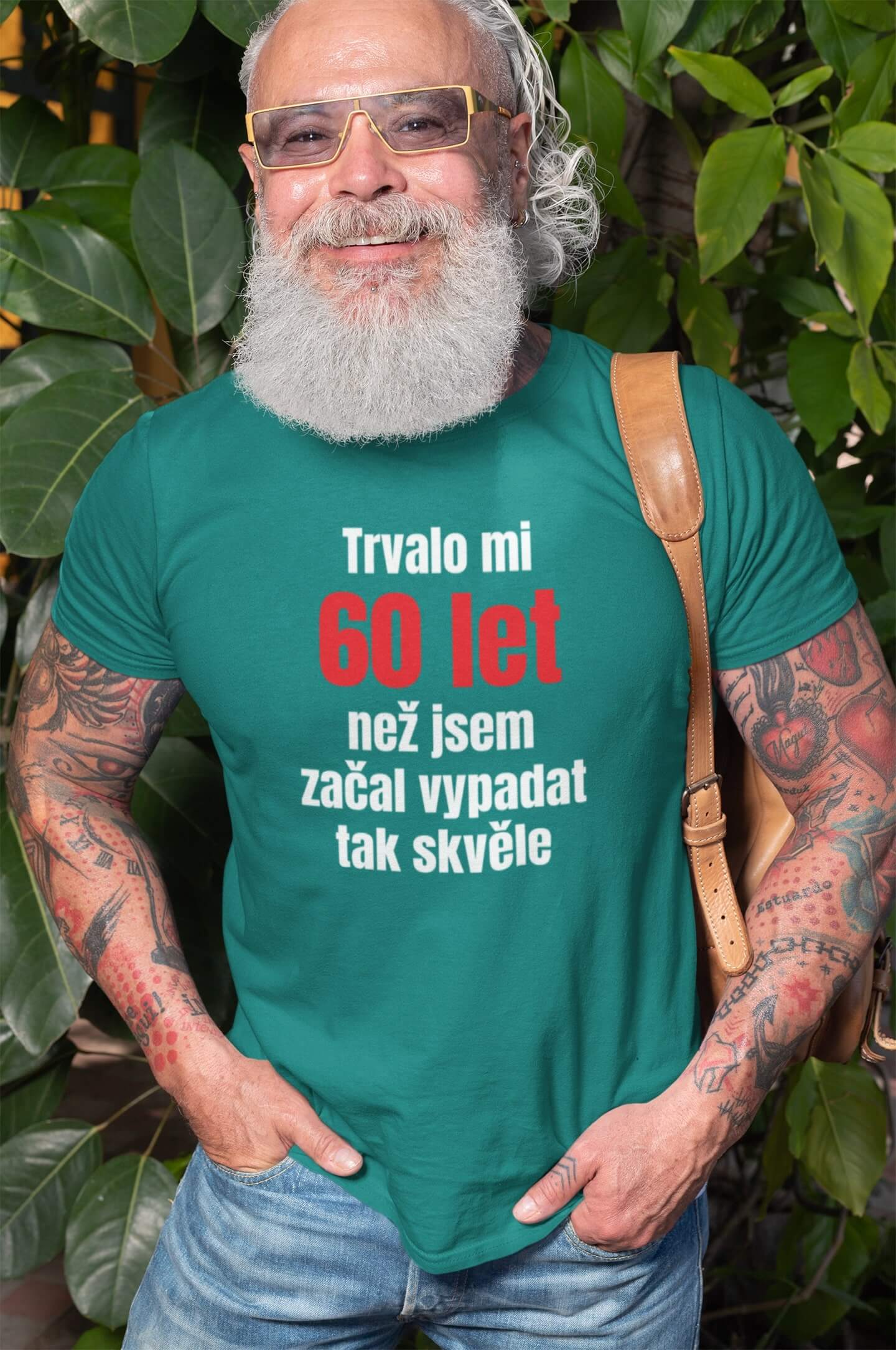 Pánské tričko Trvalo mi 60 let Barva: Smaragdově zelená