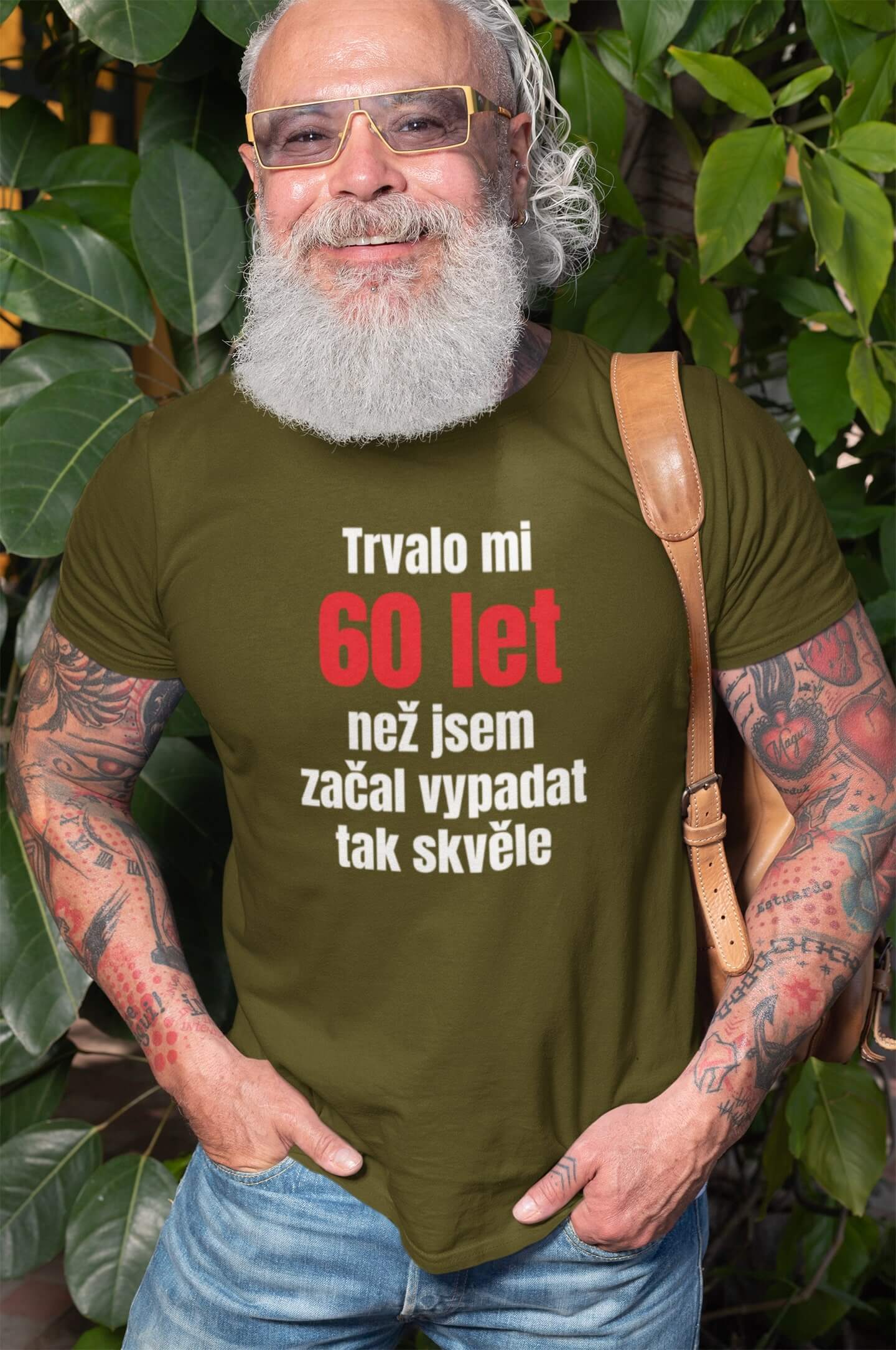 Pánské tričko Trvalo mi 60 let Barva: Khaki