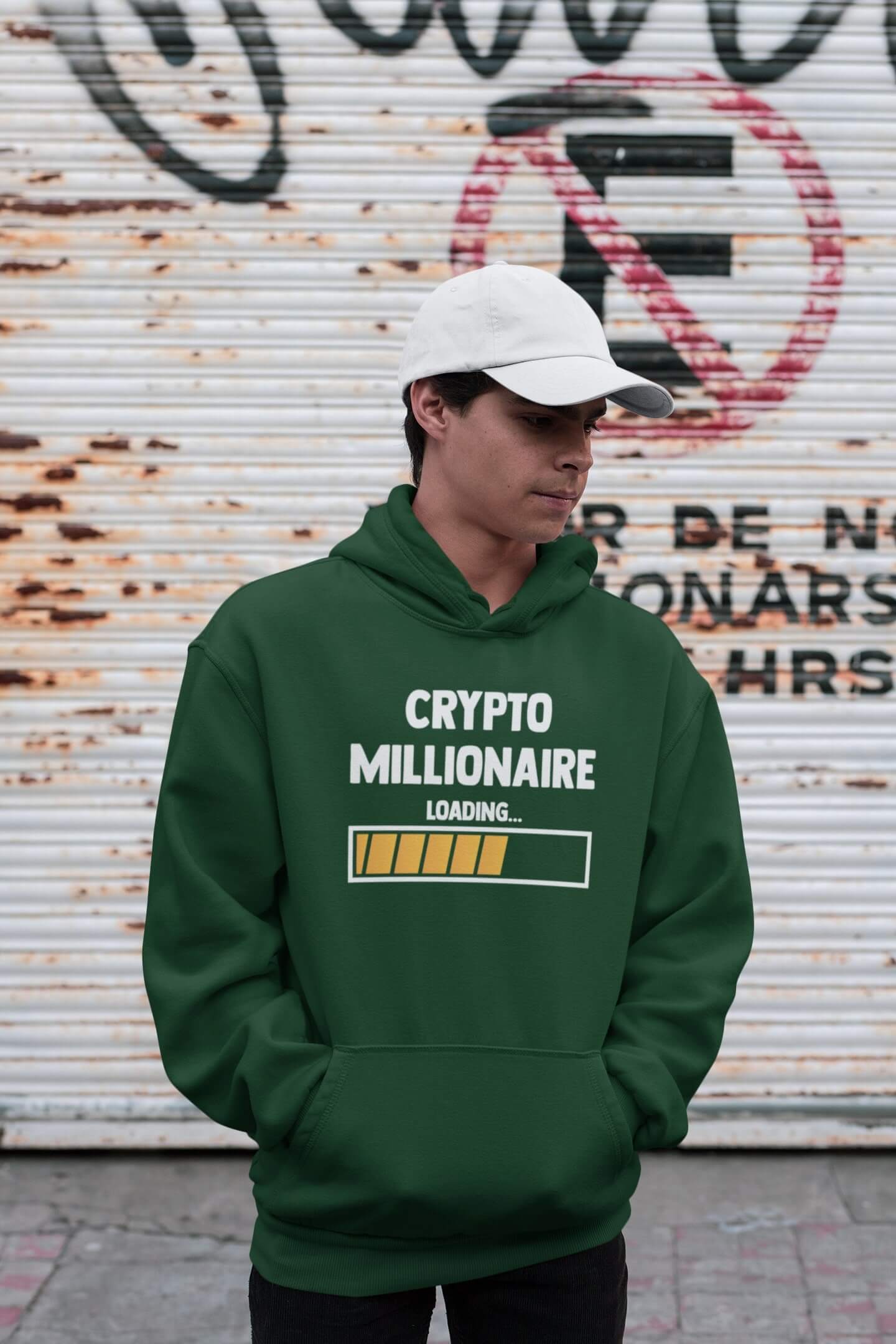 Pánská mikina Crypto millionaire Barva: Láhvově zelená, Velikost: 2XL