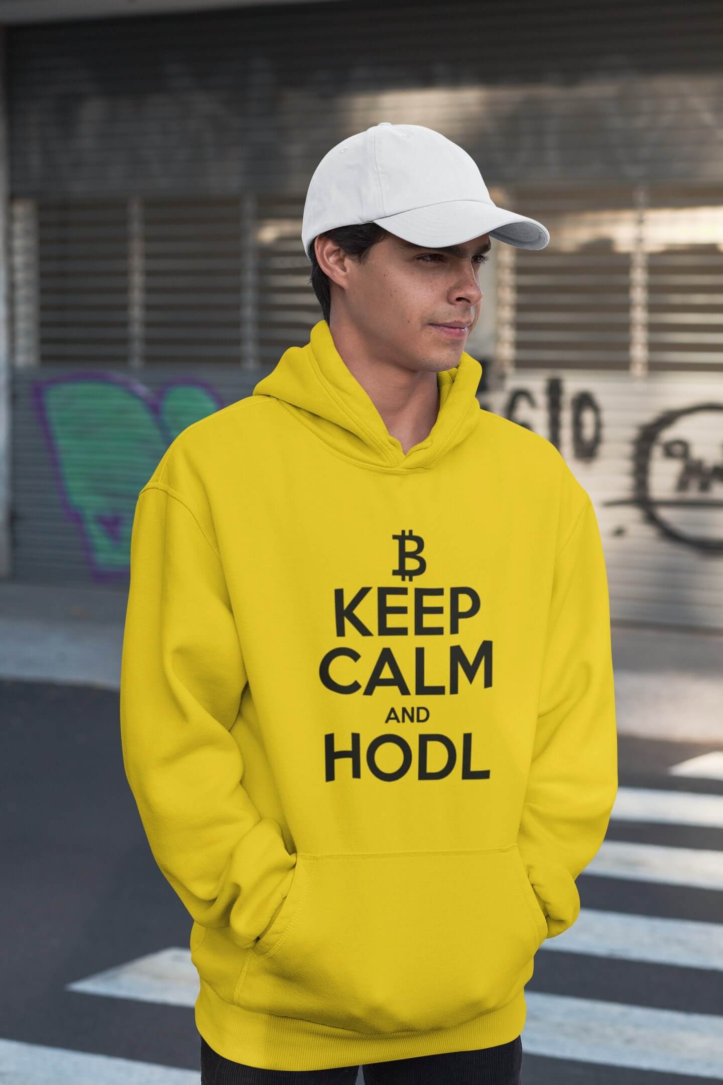 Pánská mikina Keep calm Barva: Žlutá, Velikost: XL
