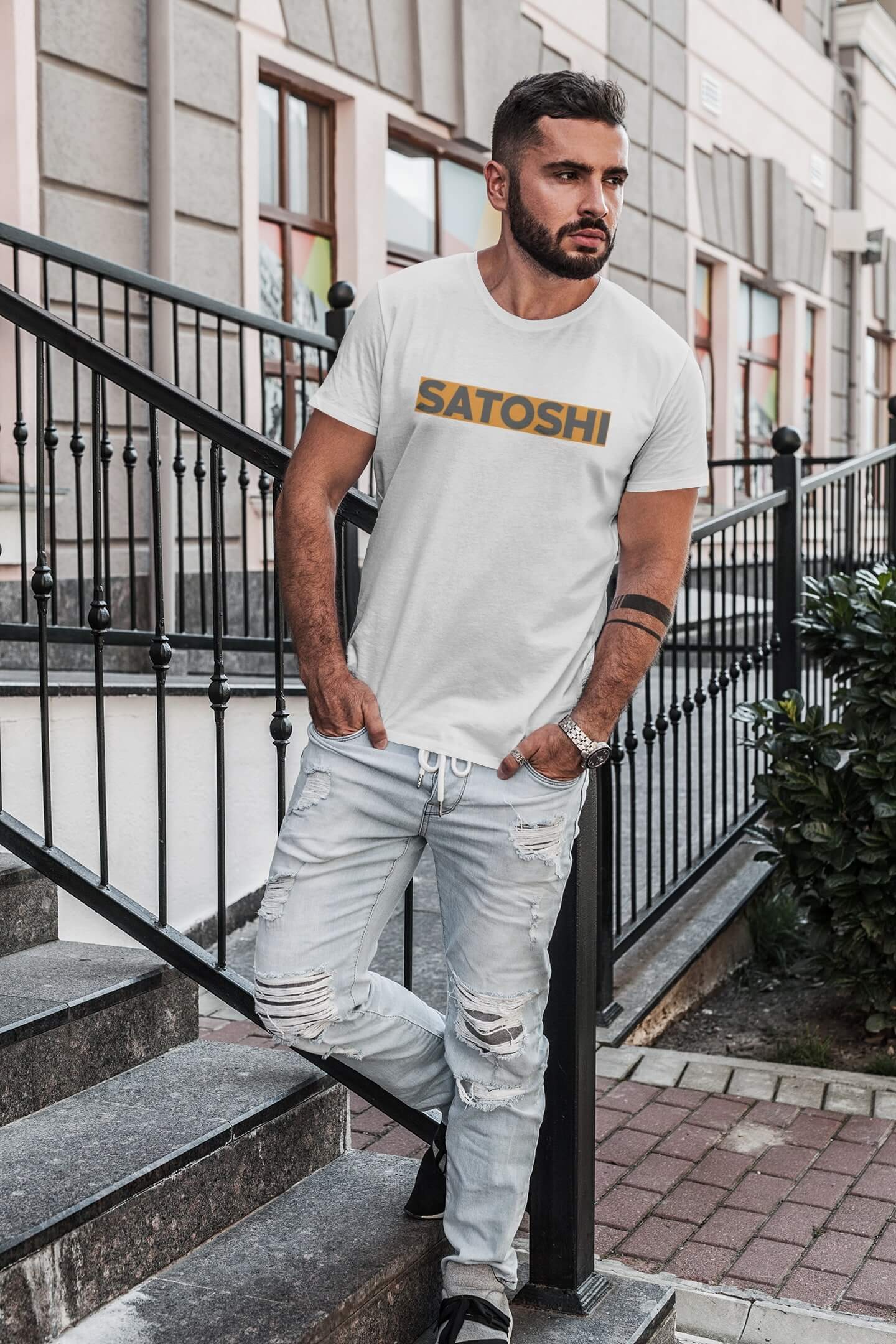 Pánské tričko Satoshi Barva: Bíla, Velikost: M