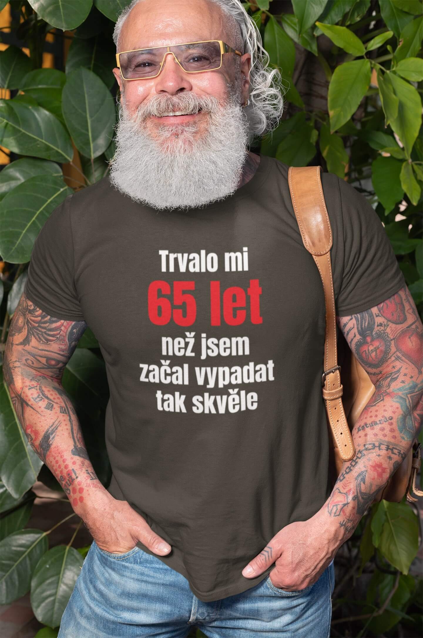Pánské tričko Trvalo mi 65 let Barva: Tmavá břidlice