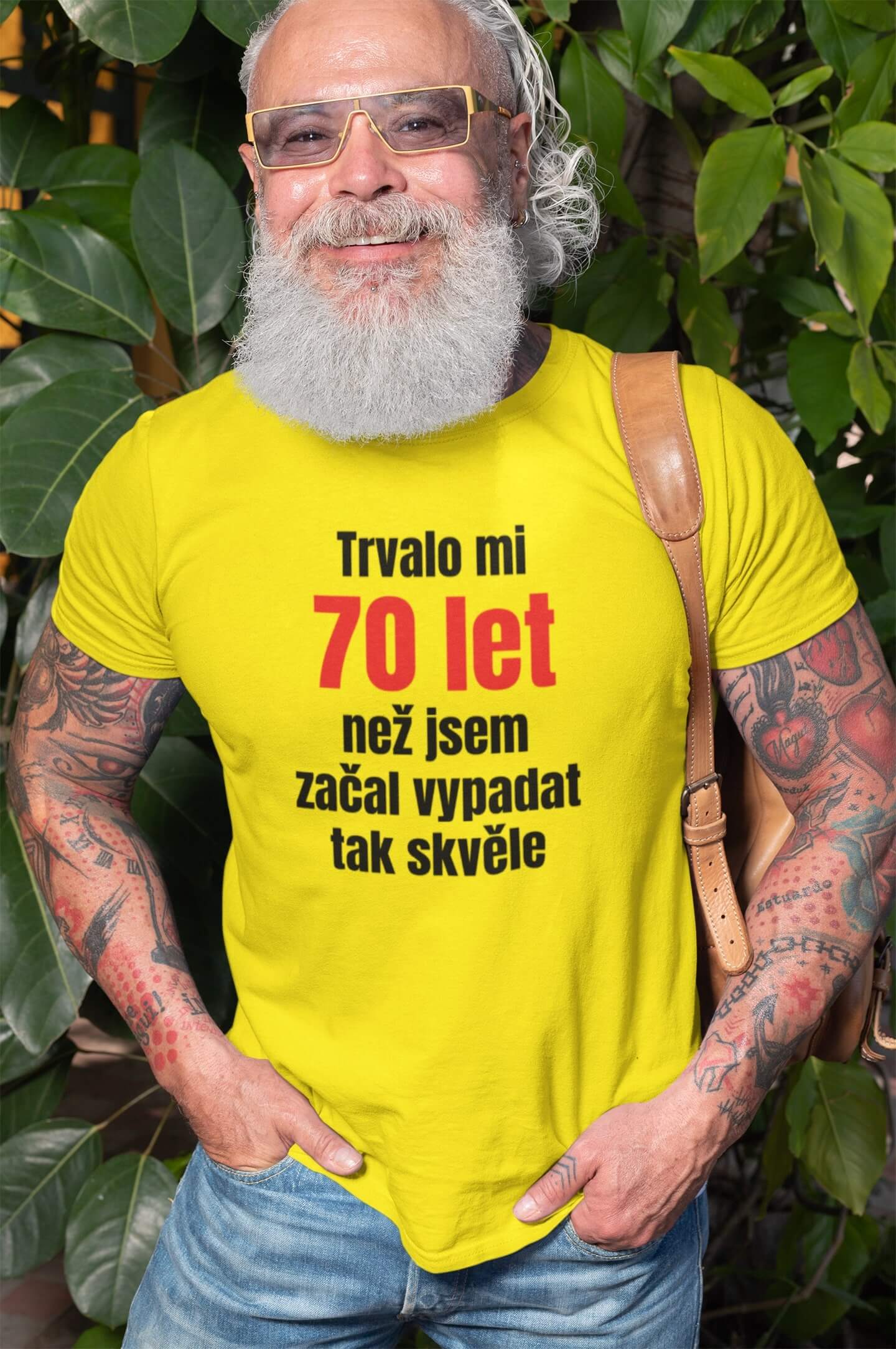 Pánské tričko Trvalo mi 70 let Barva: Citrónová, Velikost: 2XL