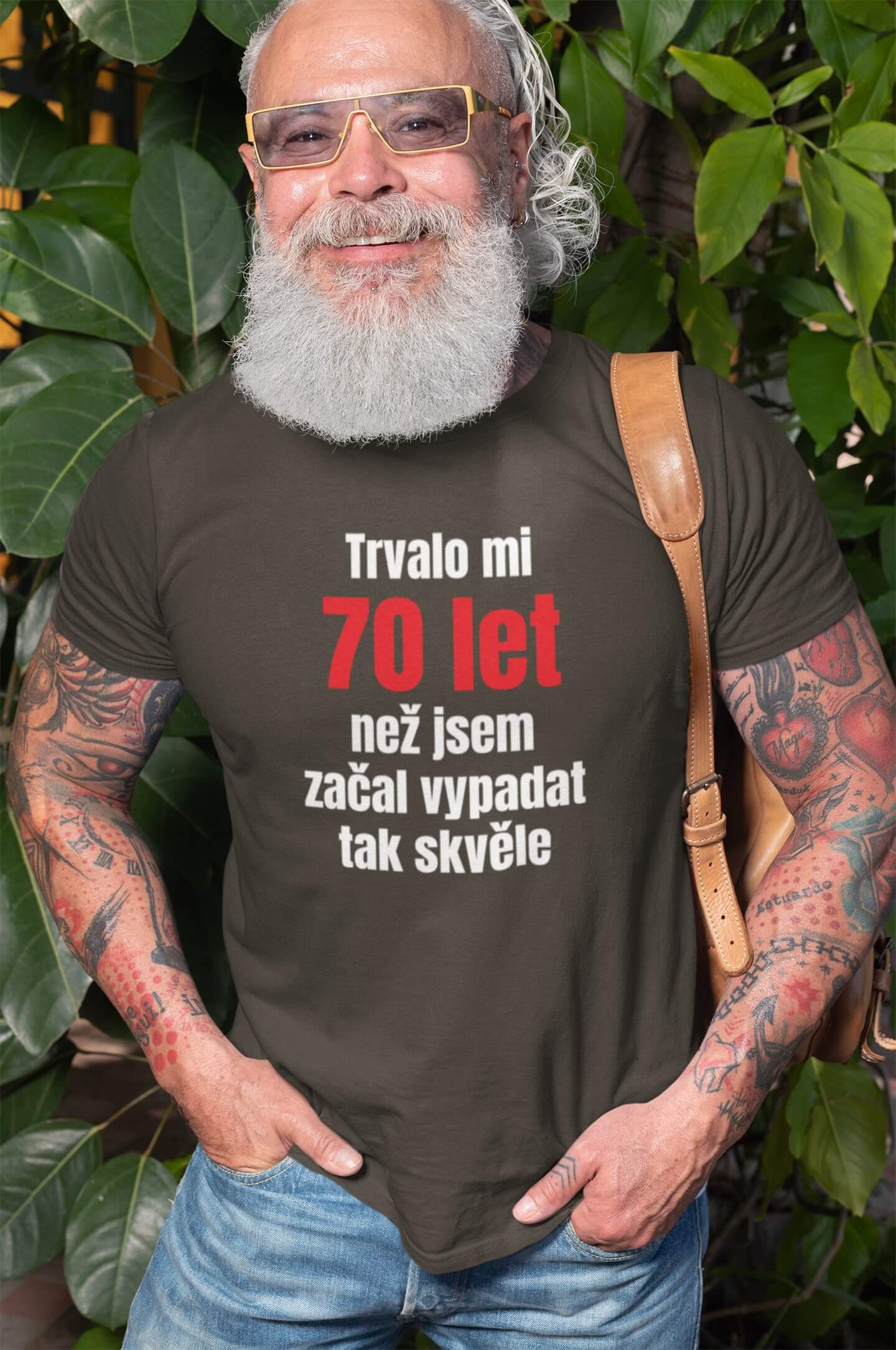 Pánské tričko Trvalo mi 70 let Barva: Tmavá břidlice, Velikost: S