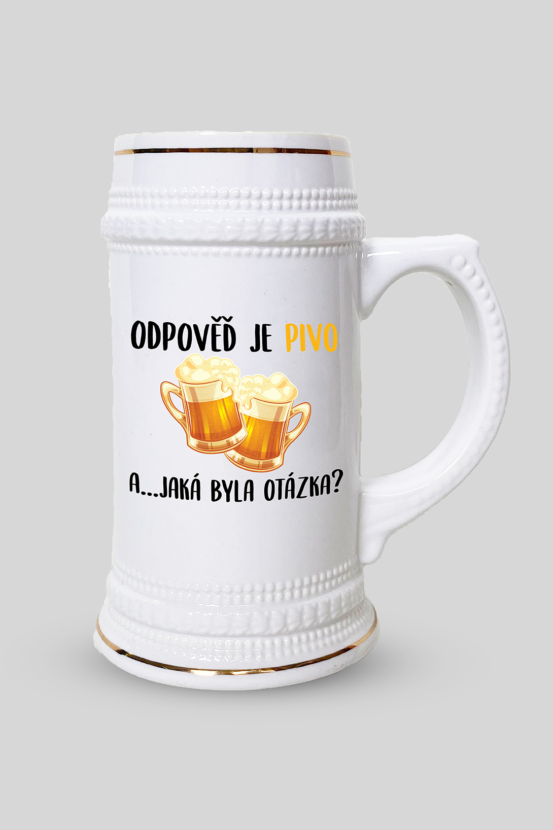 Půllitr na pivo Odpověď je pivo