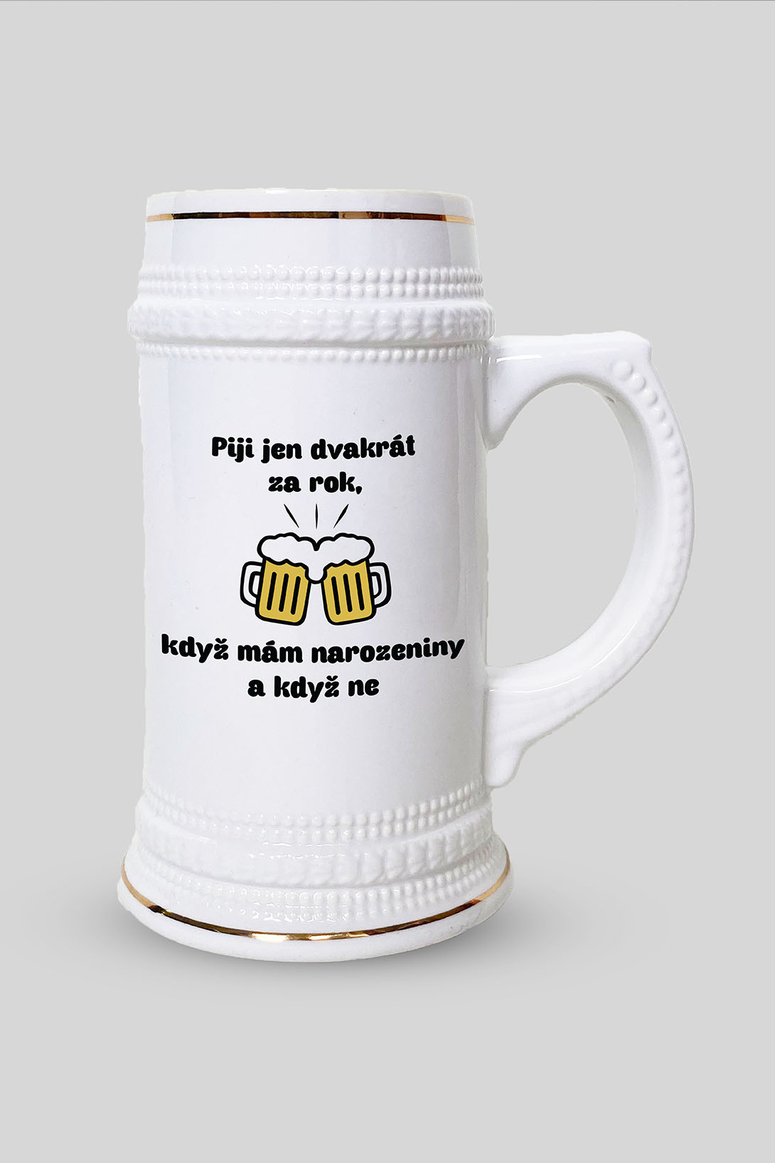 Půllitr na pivo Piji jen dvakrát za rok