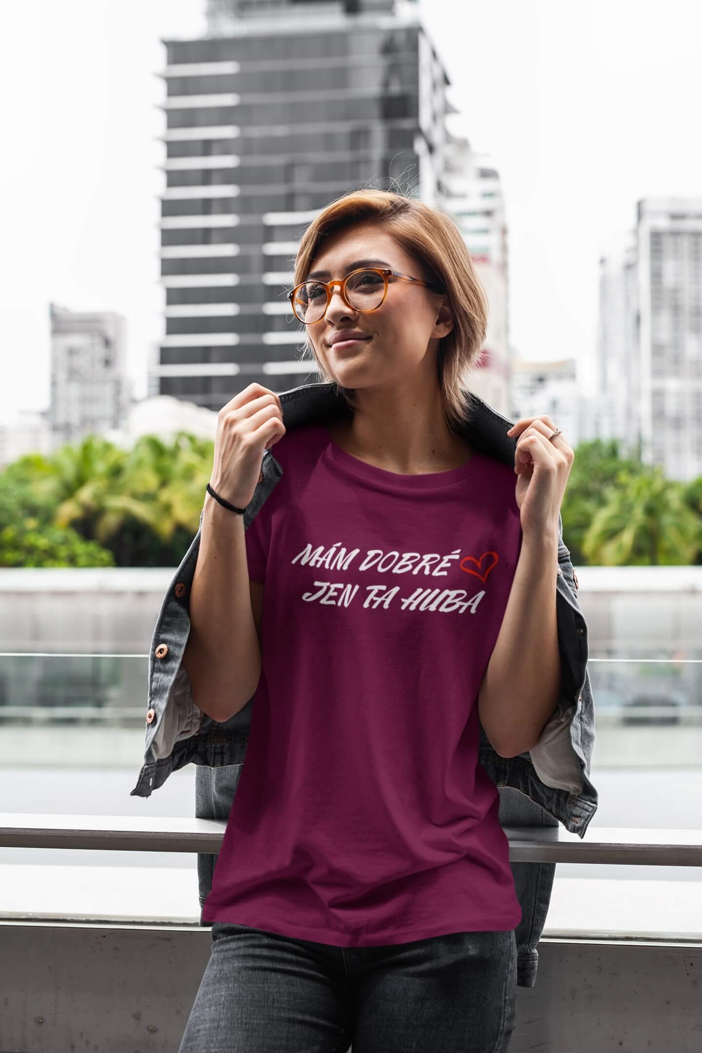 Dámské tričko Drzé ústa Barva: Fuchsiová, Velikost: M