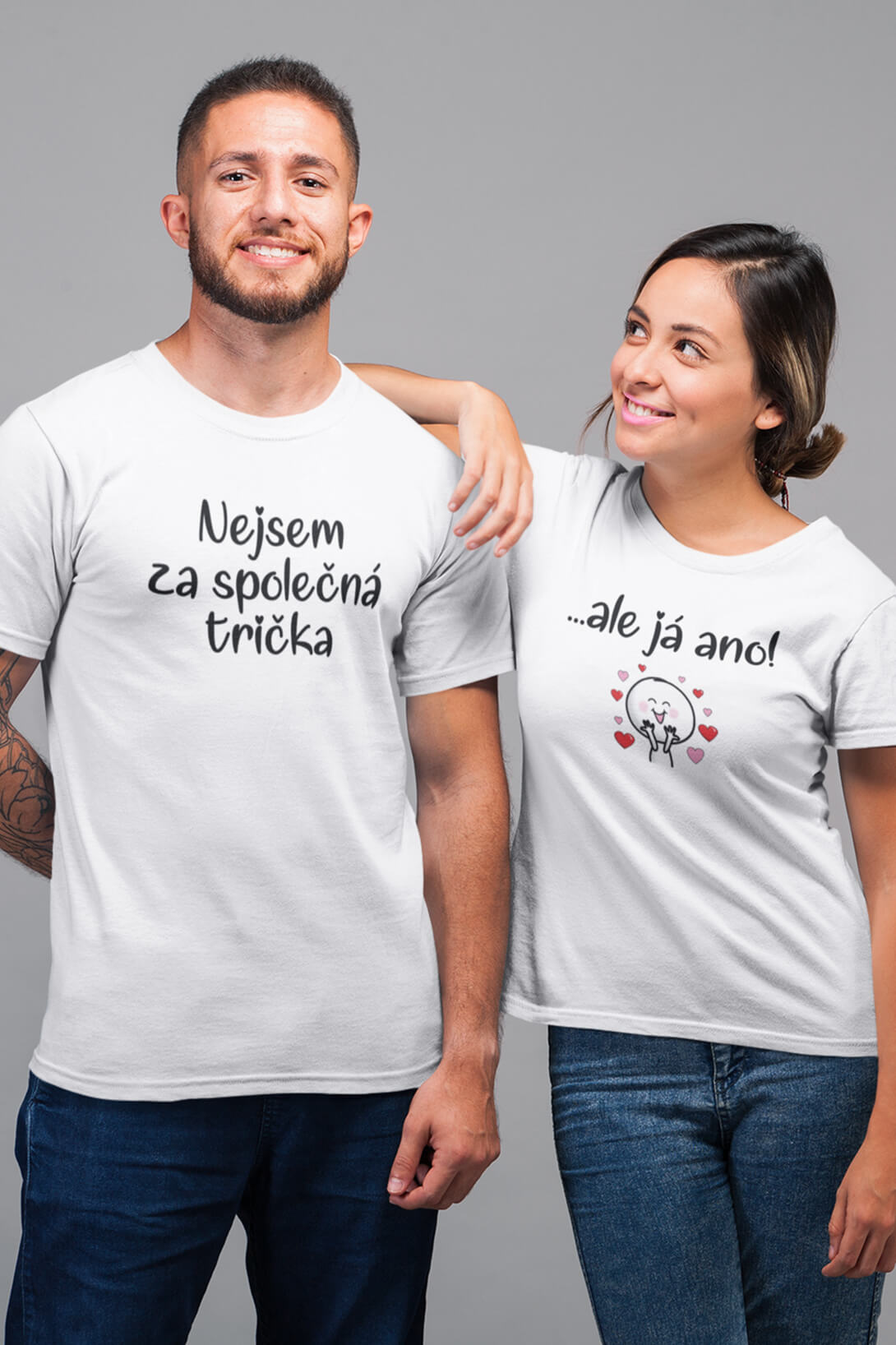 Trička pro páry Nejsem za společná trička...ale já ano Barva: Bílá, Dámska velikost: 3XL, Pánska velikost: S