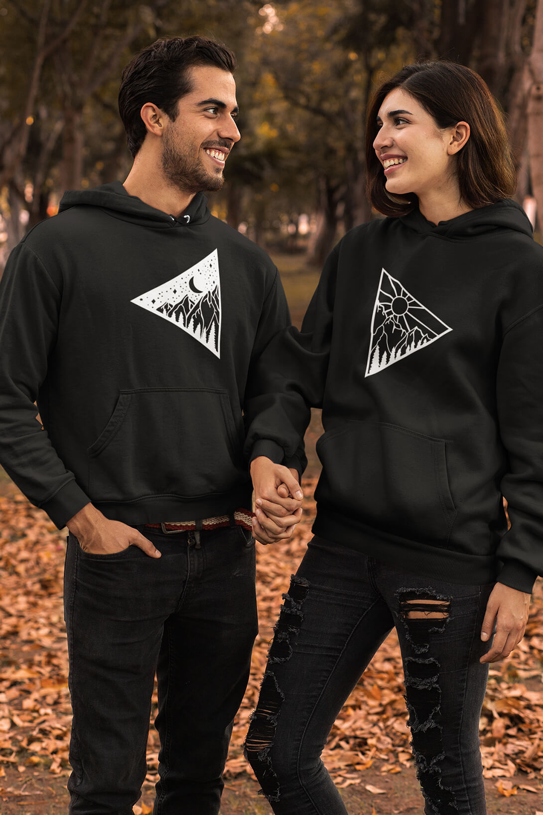 Mikiny pro páry Den a noc Barva: Černá, Dámska velikost: XS, Pánska velikost: XL