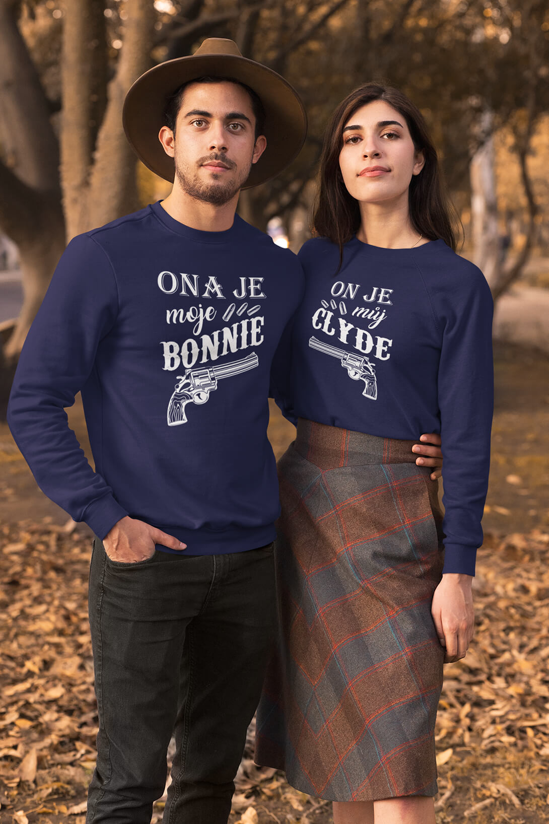 Unisex mikiny pro páry Bonnie a Clyde