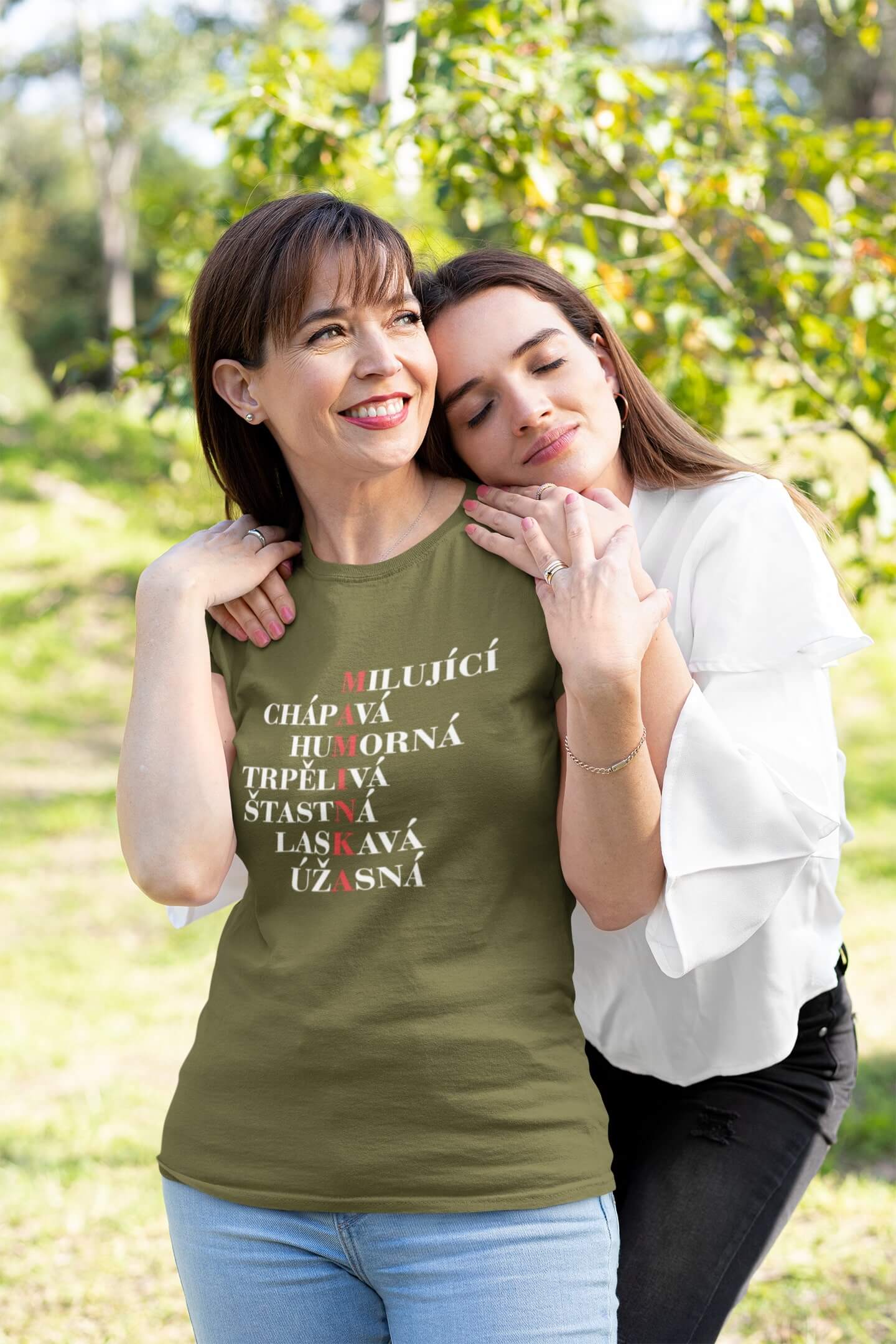 Dámské tričko Maminka Barva: Khaki