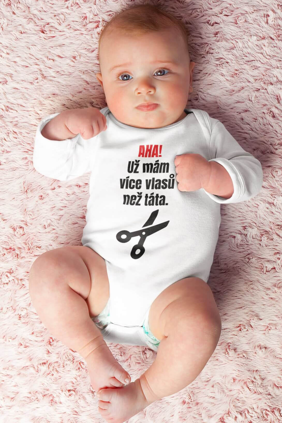 Kojenecké body Více vlasů Velikost: 68(4m-6m)