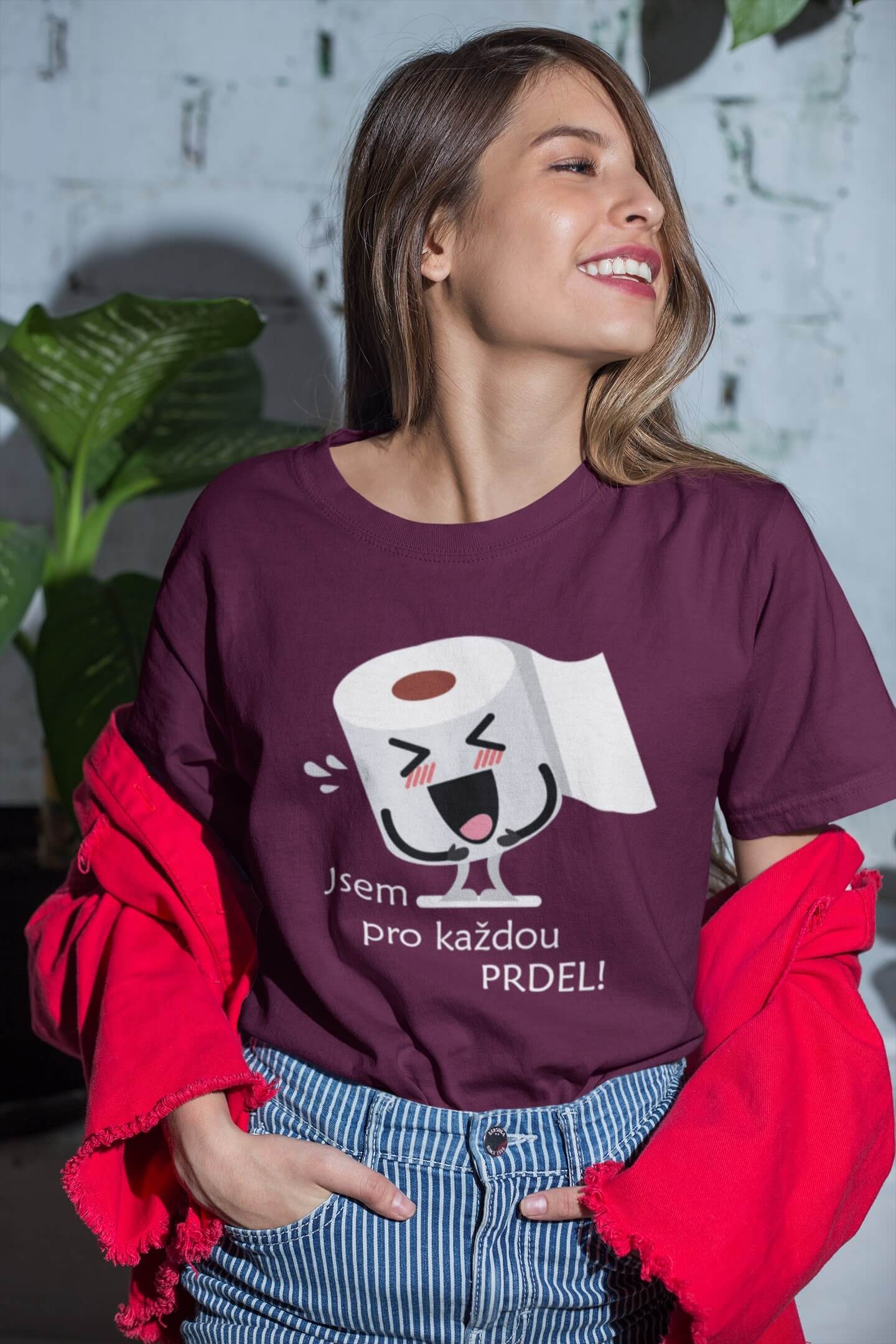 Dámské tričko Jsem pro každou prdel Barva: Fuchsiová, Velikost: 2XL