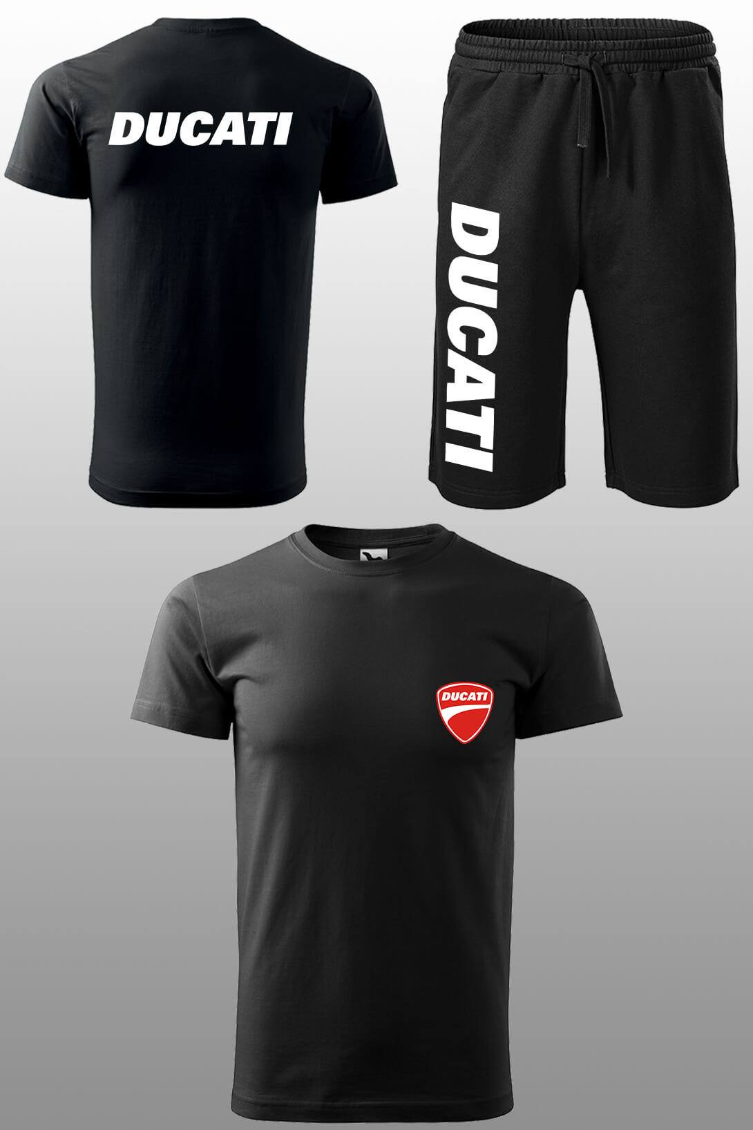 Tepláková souprava s krátkým rukávem Ducati Kraťasy velikost: XL, Triko velikost: 5XL