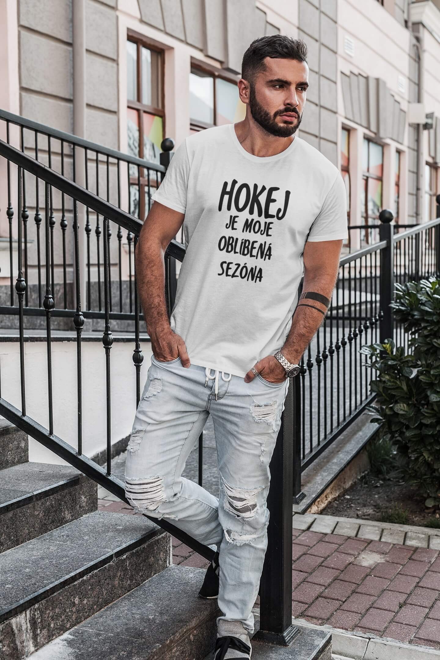 Pánské tričko Oblíbená sezóna Barva: Bíla, Velikost: 2XL