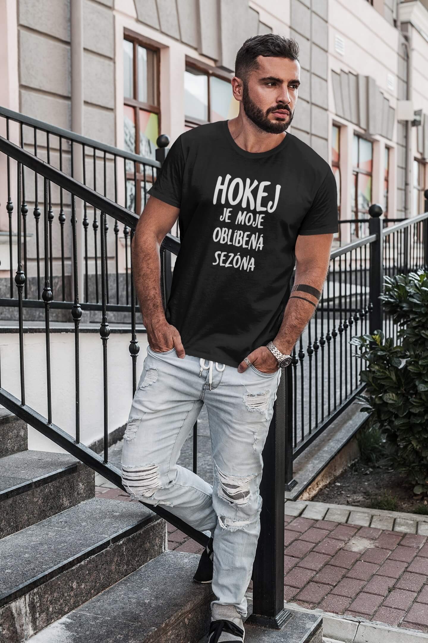 Pánské tričko Oblíbená sezóna Barva: Černá, Velikost: 3XL