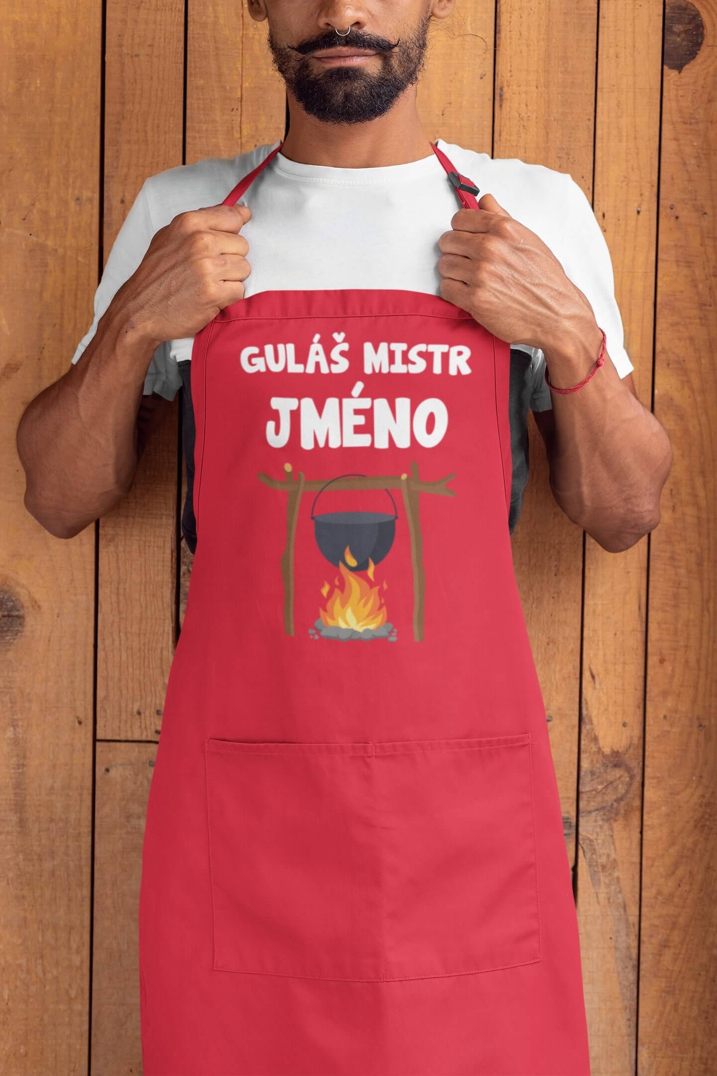 Zástěra - Guláš mistr s vlastním jménem Barva: Červená