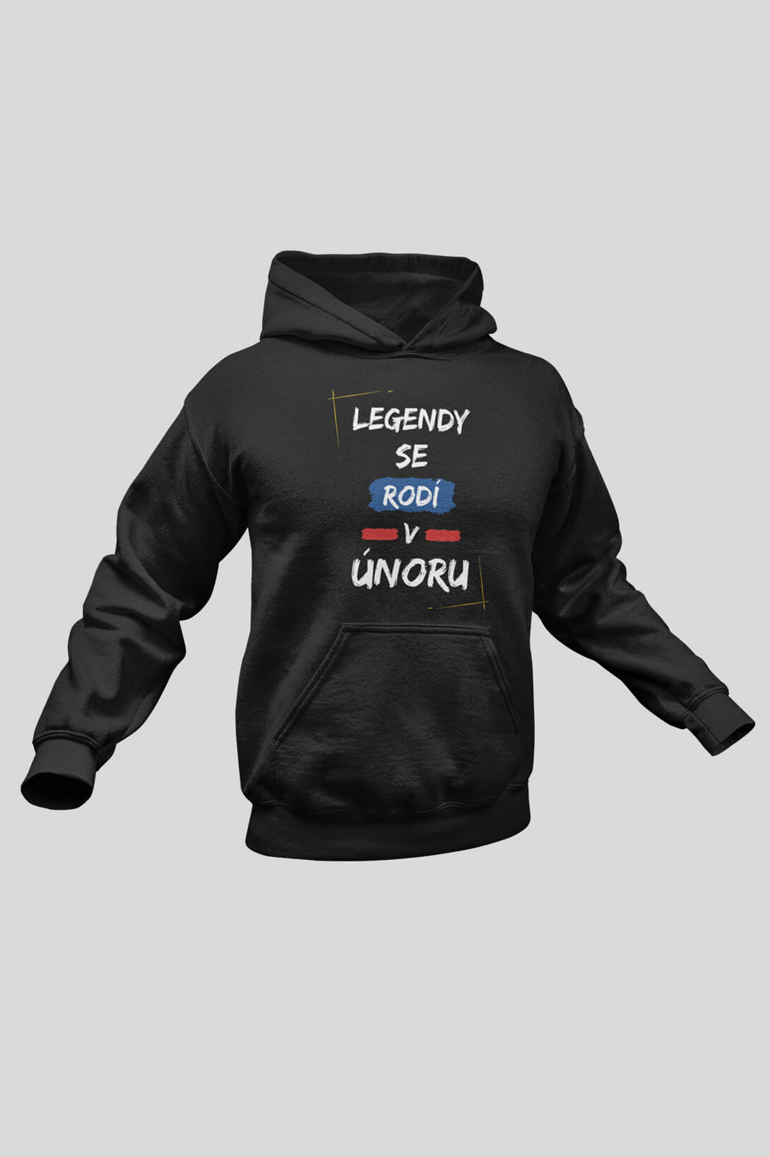 Pánská mikina Legendy se rodí v únoru Barva: Černá, Velikost: L