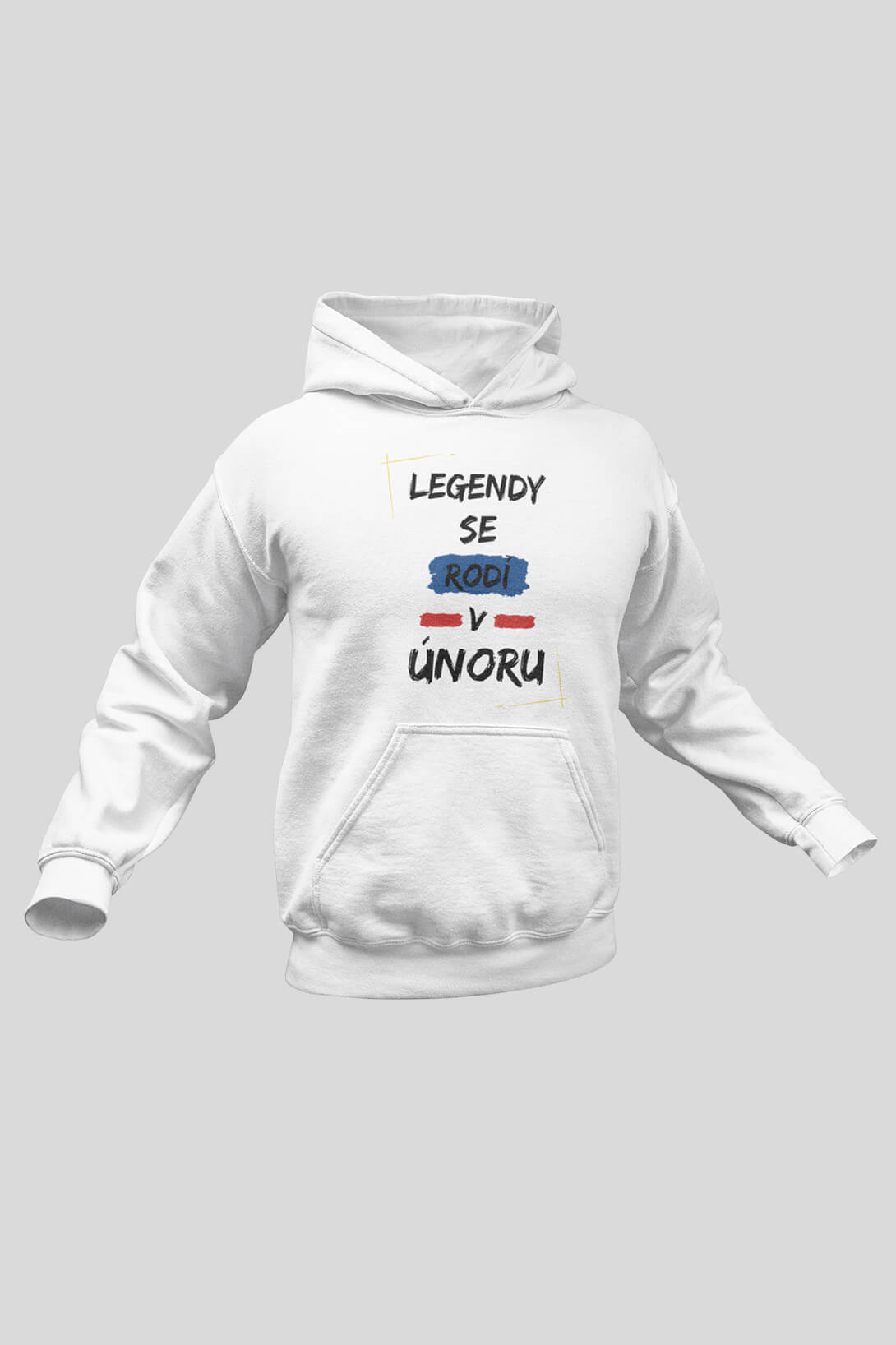 Pánská mikina Legendy se rodí v únoru Barva: Bíla, Velikost: 2XL