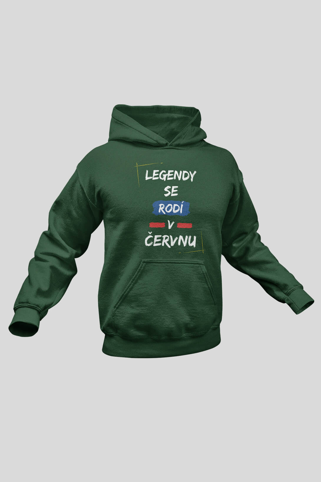 Pánská mikina Legendy se rodí v červnu Barva: Láhvově zelená, Velikost: M