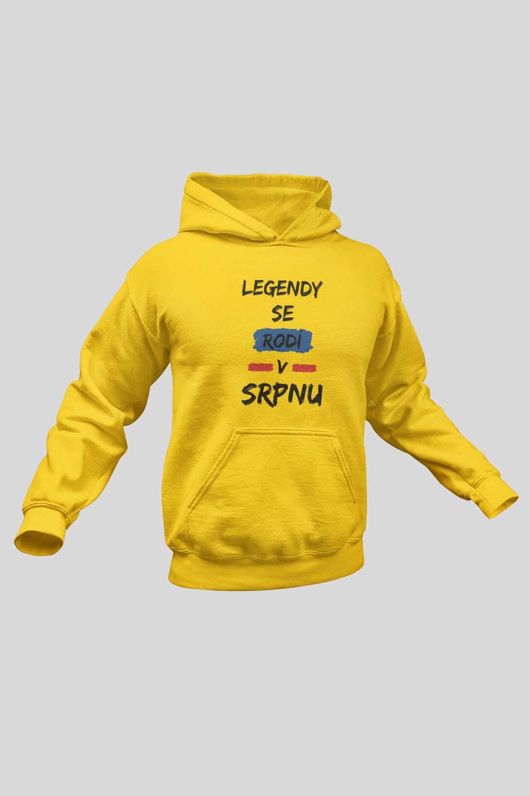 Pánská mikina Legendy se rodí v srpnu Barva: Žlutá, Velikost: 2XL