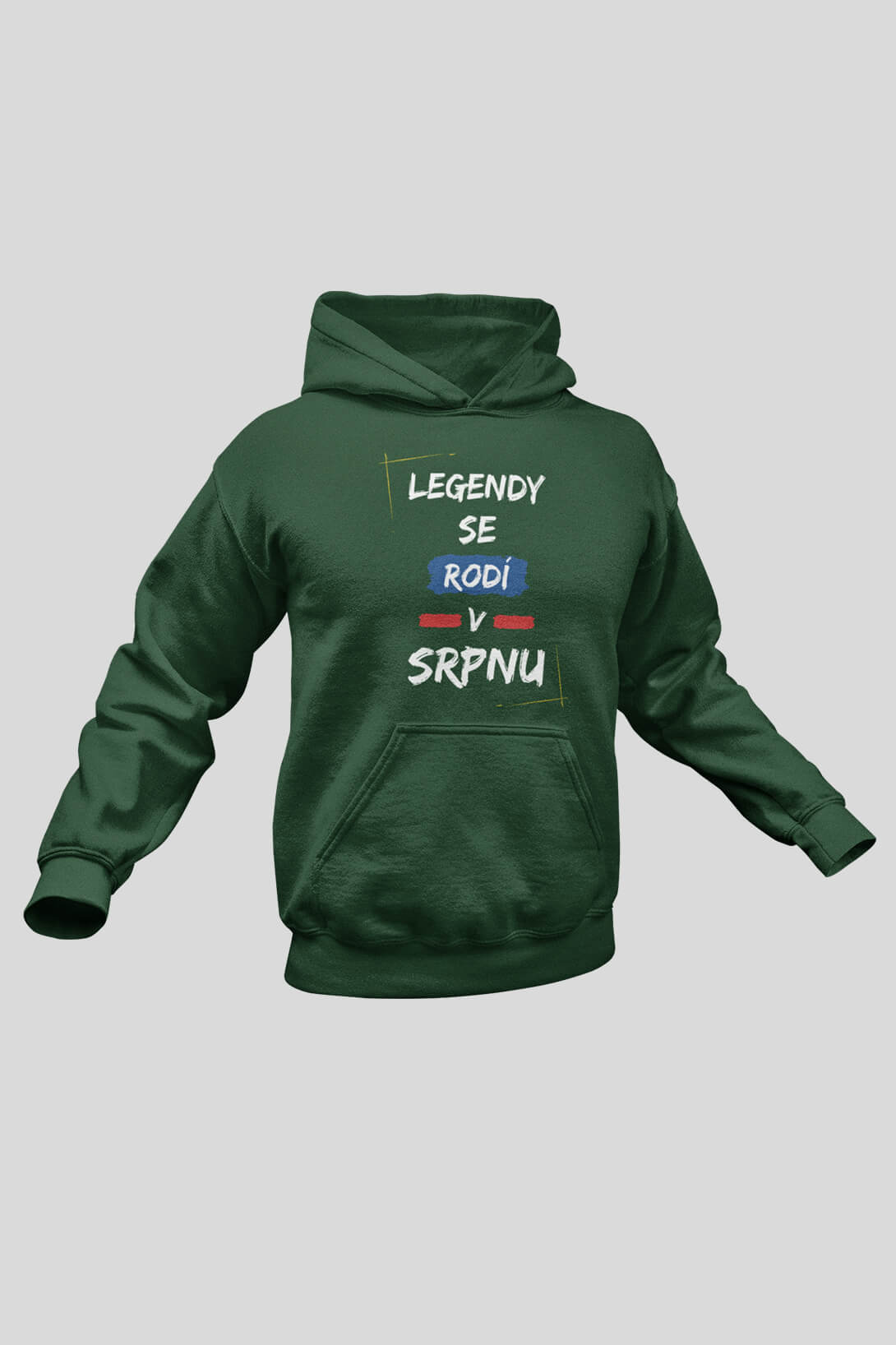Pánská mikina Legendy se rodí v srpnu Barva: Láhvově zelená, Velikost: 2XL