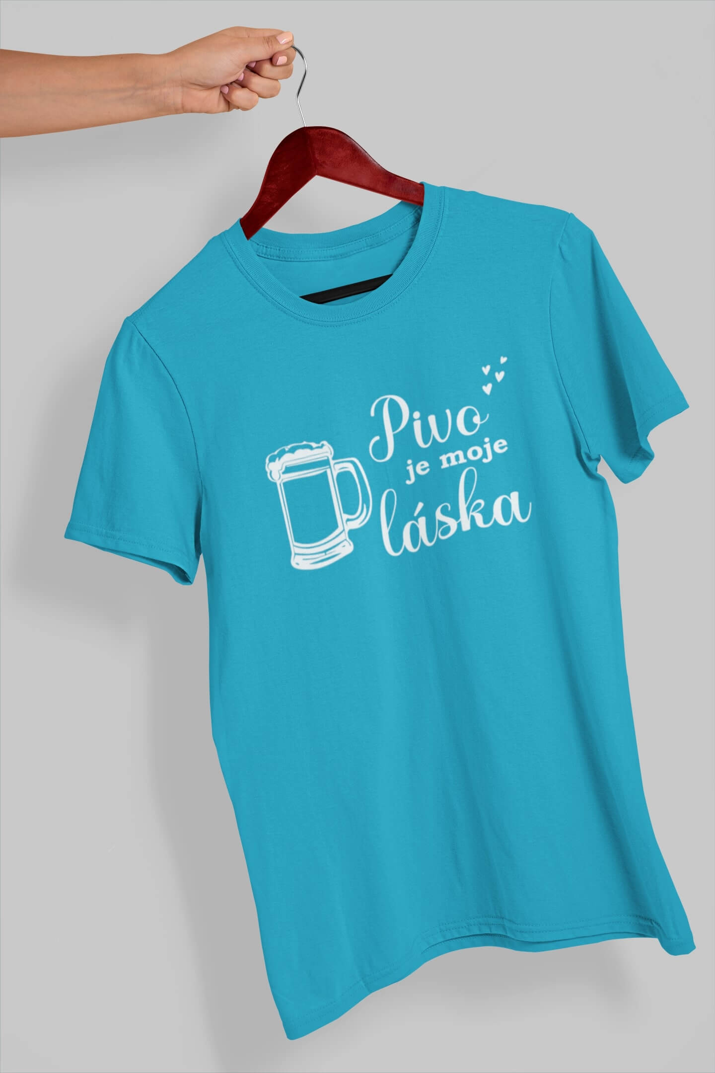 Pánské tričko Pivo je moje láska Barva: Tyrkysová, Velikost: L