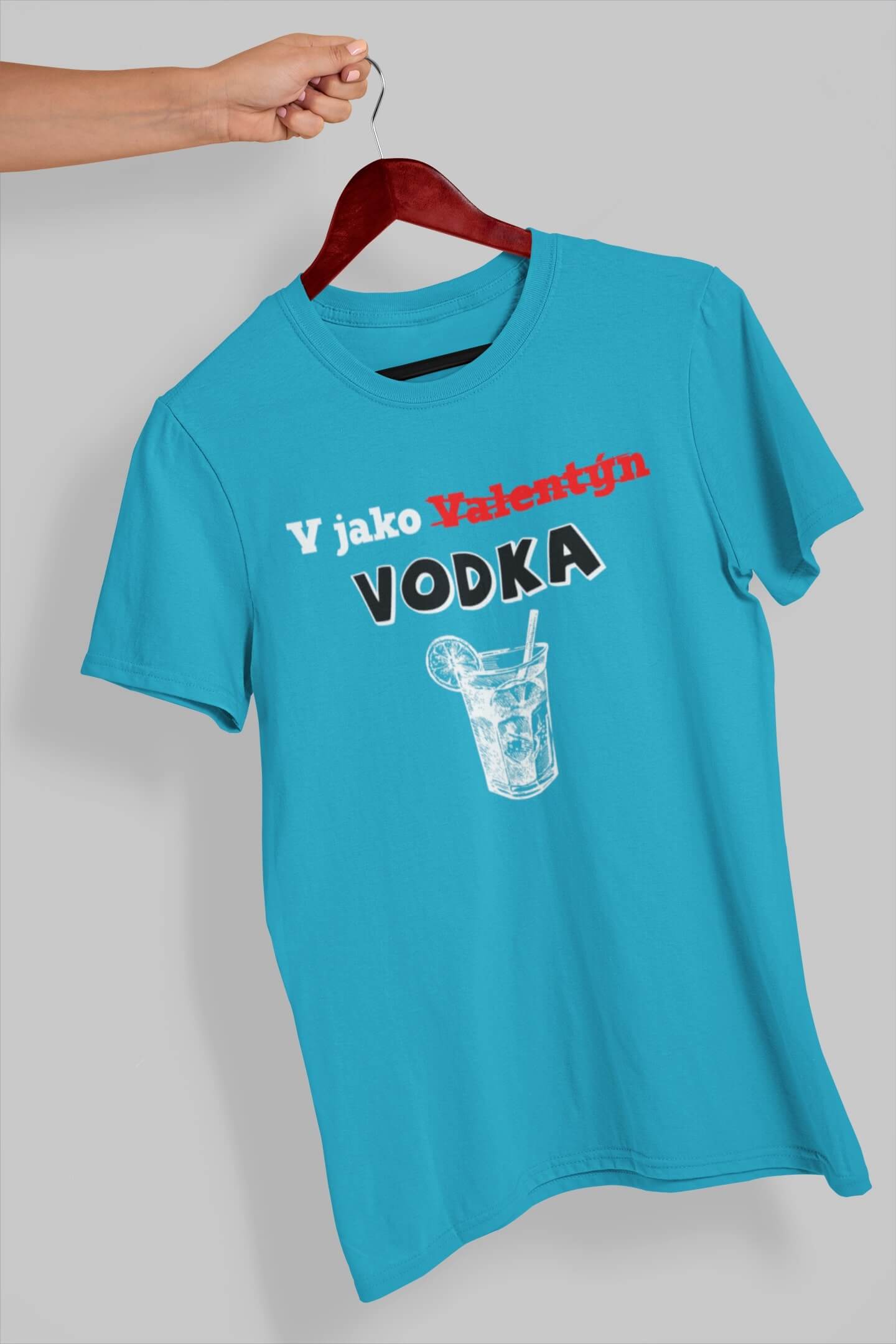 Pánské tričko V jako Vodka Barva: Tyrkysová, Velikost: 2XL