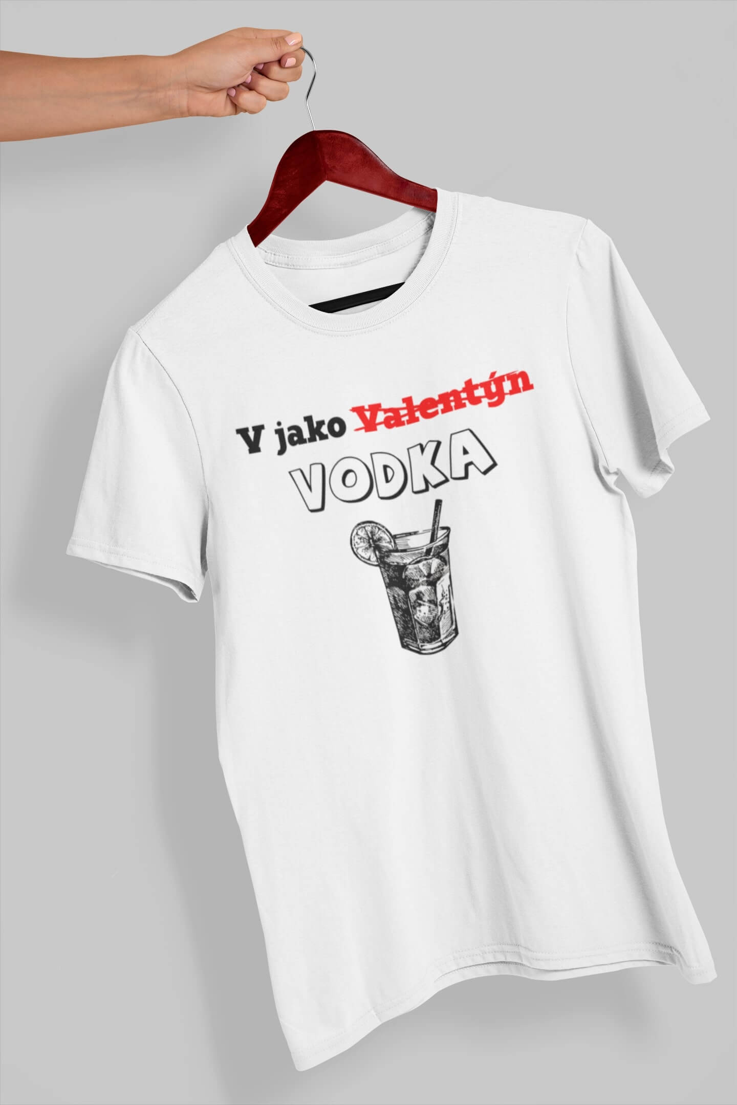 Pánské tričko V jako Vodka Barva: Bíla, Velikost: XS