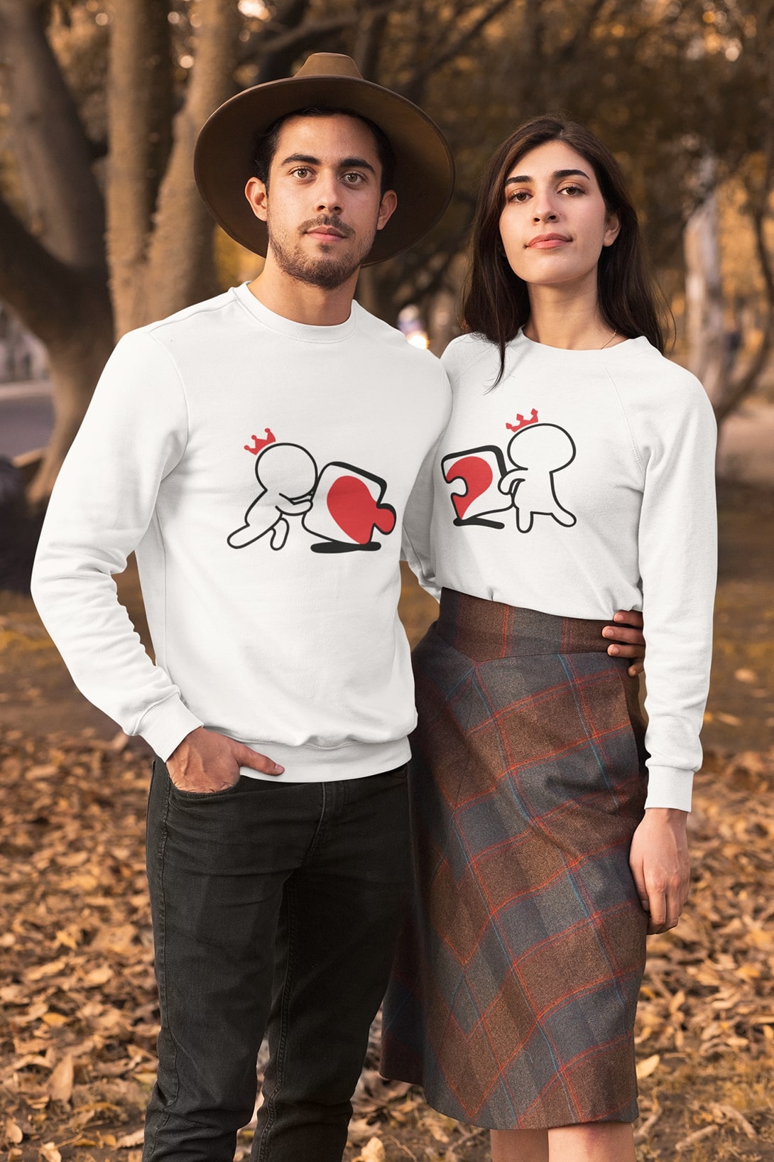 Unisex mikiny pro páry Puzzle Barva: Bílá, Dámska velikost: XS, Pánska velikost: M