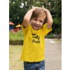 boy wearing a t shirt mockup while at a park with ducks a17942 (2)
