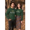 Unisex mikiny pro páry King Queen Gold