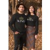 Unisex mikiny pro páry King Queen Gold