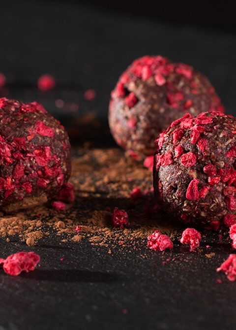 Ovesné kuličky s malinami