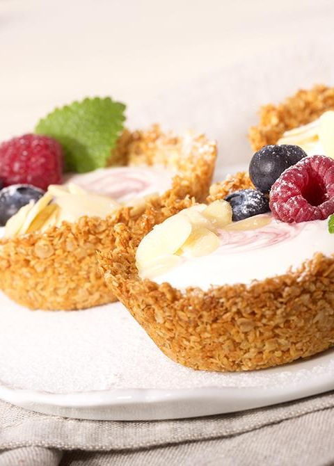 Košíčky s ovocem, plněné jogurtem