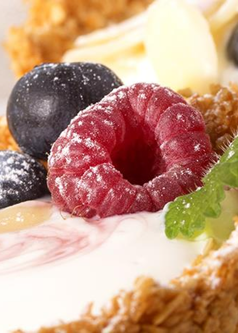 Košíčky s ovocím, plnené jogurtom