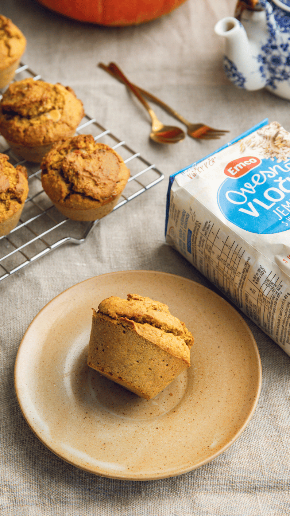 Tekvicové muffiny z jemných ovsených vločiek Emco