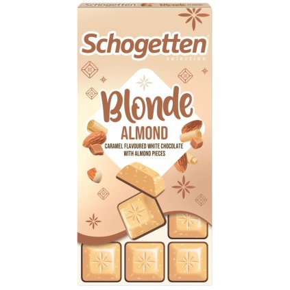 Schogetten Blonde Almond – Biela čokoláda s kúskami mandlí 100 g