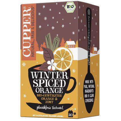 CUPPER bio korenený čaj so škoricou a pomarančom, aromatizovaný, 20 x 2 g