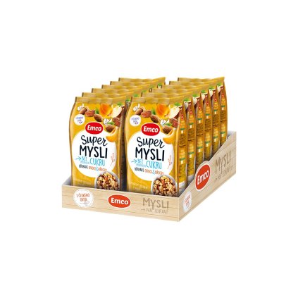 Super mysli bez pridaného cukru s ovocím a orechmi, kartón 12 x 500 g