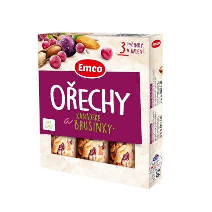 tycinka orechy kanadske brusinky 3pack vypis