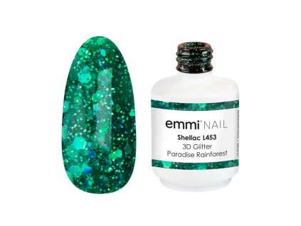 Emmi SHELLAC UV/LED Lak 3D GLITTER PARADISE RAINFOREST 15ML -L453-