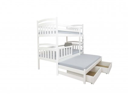 PETRA 1 emeletes ágy pótággyal 90x200 - fehér