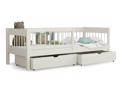 LESZANKA ágyneműtartós Montessori fa ágy 80x180 - kasmír