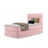 Mini 1 rózsaszín ágyneműtartós boxspring ágy matraccal 90x200