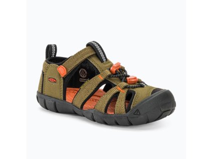 Letní sandálky KEEN Seacamp II 1028851 dark olive/gold flame