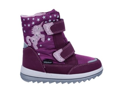 Zimní obuv RICHTER 5004 2291 3801 berry/rose/silver s membránou Sympatex blikací