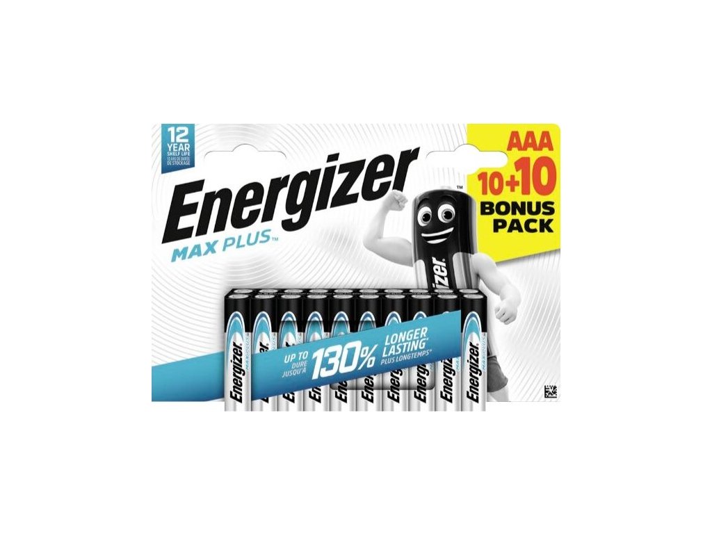 bateria alkaliczna energizer max plus lr03 aaa blister 20 sztuk